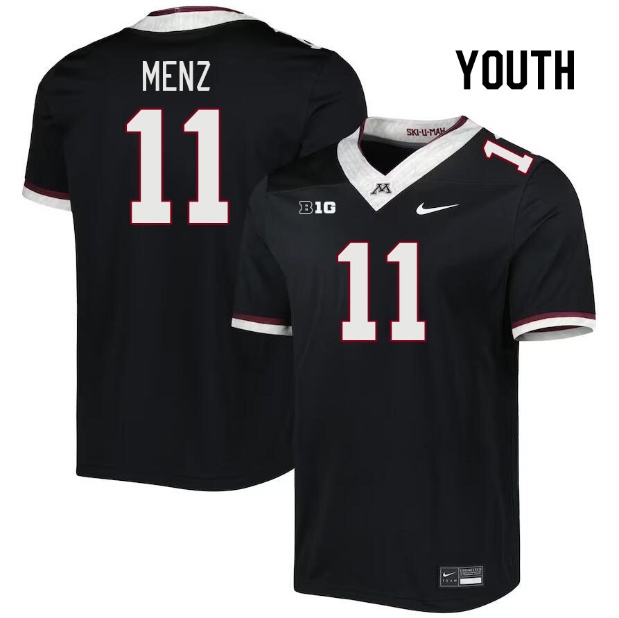 Youth #11 Karter Menz Minnesota Golden Gophers College Football Jerseys Stitched Sale-Black